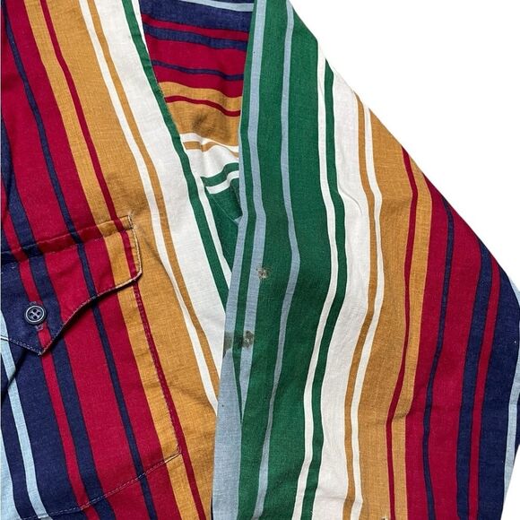 Vintage Panhandle Slim Red and Green Casual Button Down Shirt Size Large - Picture 8 of 10